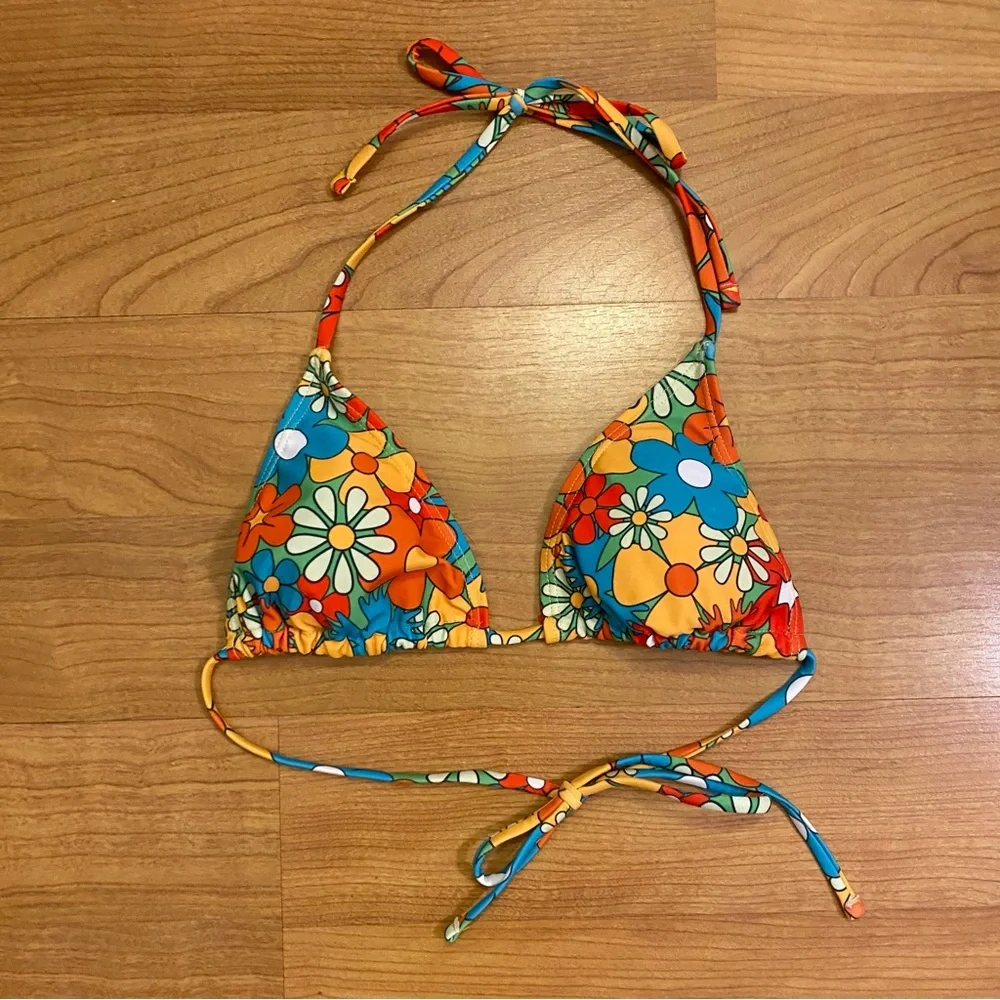 Bright Daisy Triangle Bikini Top